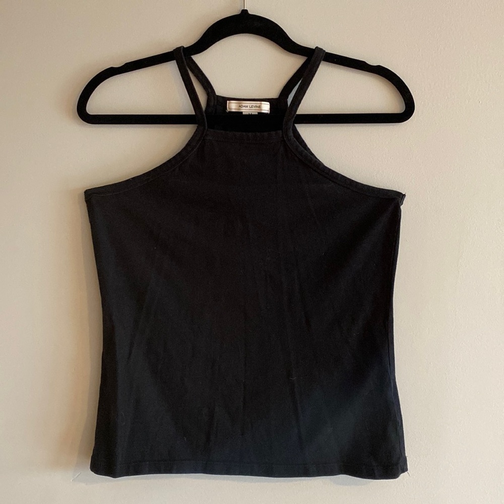Black halter neck tank top